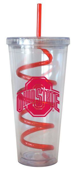 Ohio State Buckeyes 22 oz Tumbler with Swirl Straw