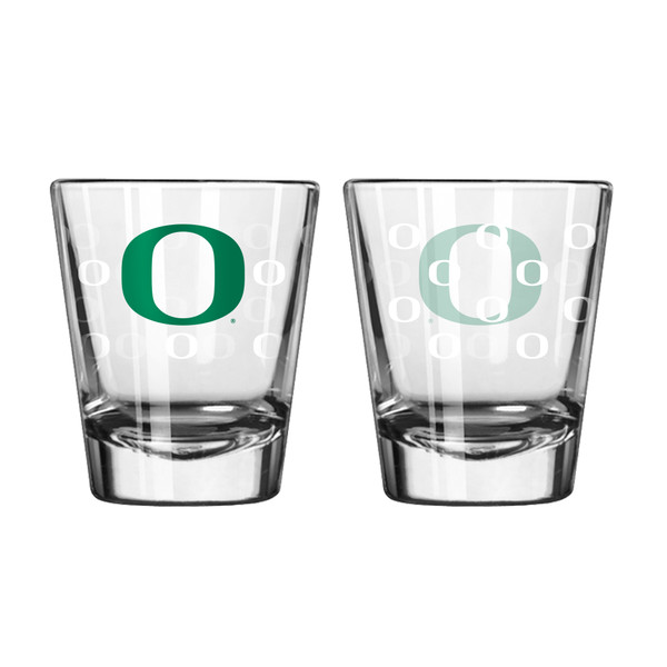 Oregon Ducks Shot Glass - 2 Pack Satin Etch