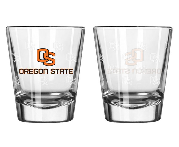 Oregon State Beavers Shot Glass - 2 Pack Satin Etch