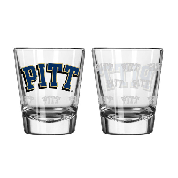 Pittsburgh Panthers Shot Glass - 2 Pack Satin Etch