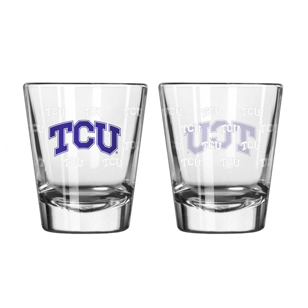 TCU Horned Frogs Shot Glass - 2 Pack Satin Etch