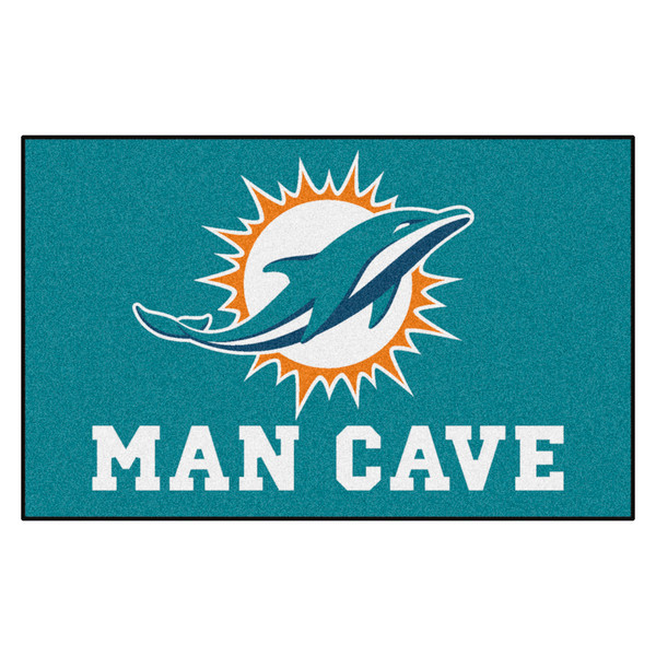 Miami Dolphins Man Cave UltiMat Dolphin Primary Logo Aqua