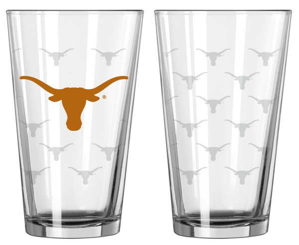 Texas Longhorns Satin Etch Pint Glass Set