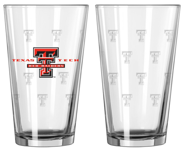 Texas Tech Red Raiders Satin Etch Pint Glass Set