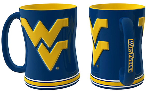 West Virginia Mountaineers Coffee Mug - 14oz Sculpted Relief