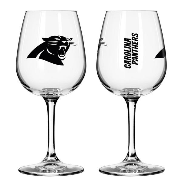 Carolina Panthers Glass 12oz Wine Game Day