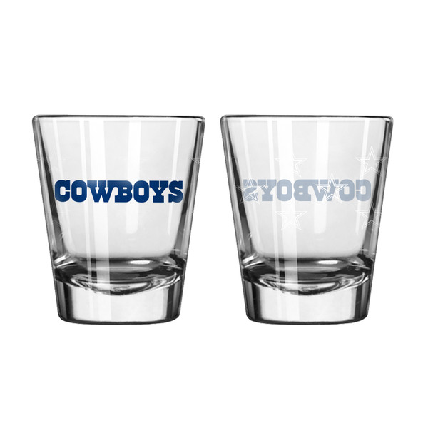 Dallas Cowboys Shot Glass Satin Etch Style 2 Pack