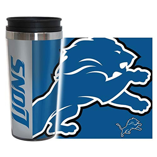 Detroit Lions Travel Mug 14oz Full Wrap Style Hype Design