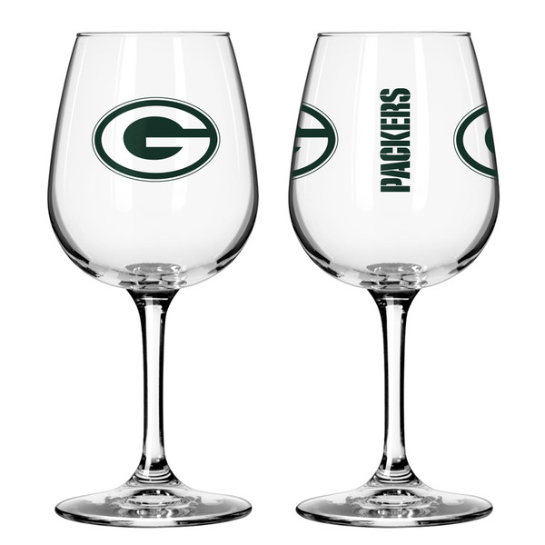 Green Bay Packers Glass 12oz Wine Game Day