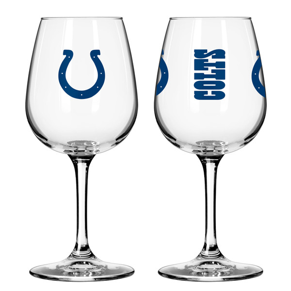 Indianapolis Colts Glass 12oz Wine Game Day