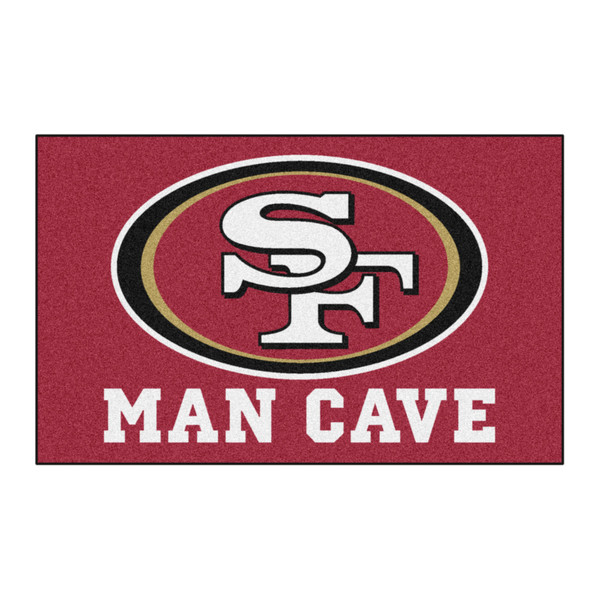 San Francisco 49ers Man Cave UltiMat Oval SF Primary Logo Red