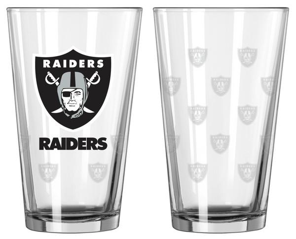 Las Vegas Raiders Satin Etch Pint Glass Set