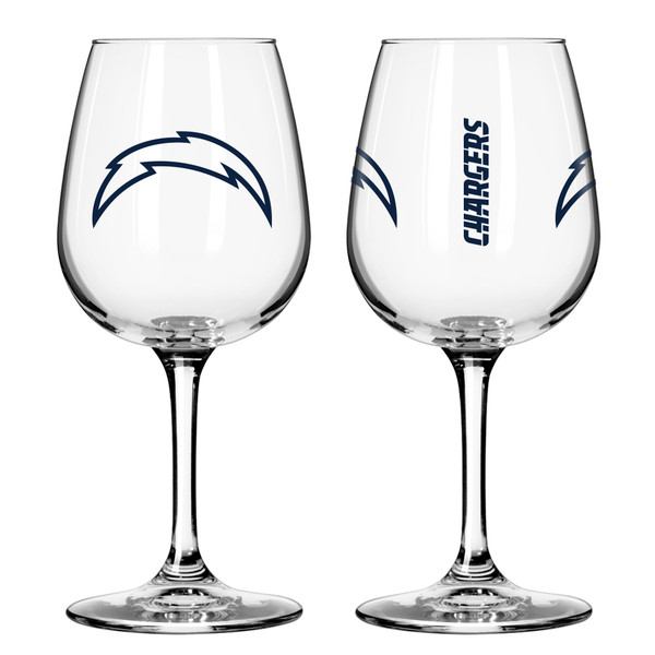 Los Angeles Chargers Glass 12oz Wine Game Day