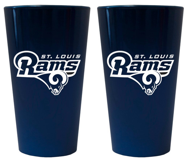 St. Louis Rams Glass Pint Lusterware Style Set of 2