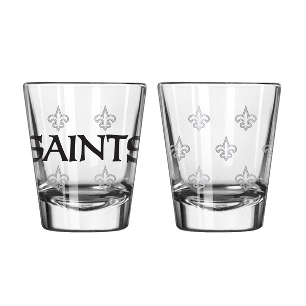 New Orleans Saints Shot Glass - 2 Pack Satin Etch