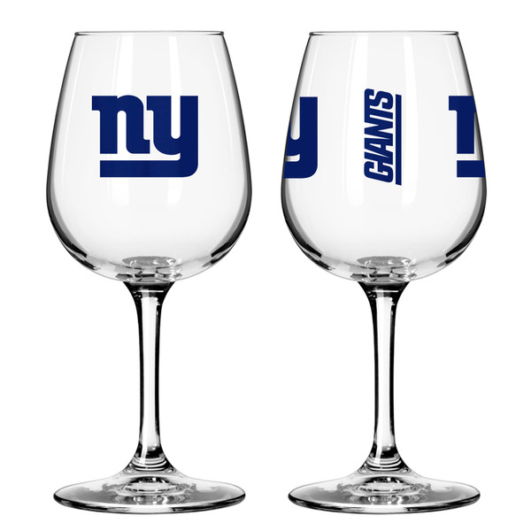 New York Giants Glass 12oz Wine Game Day