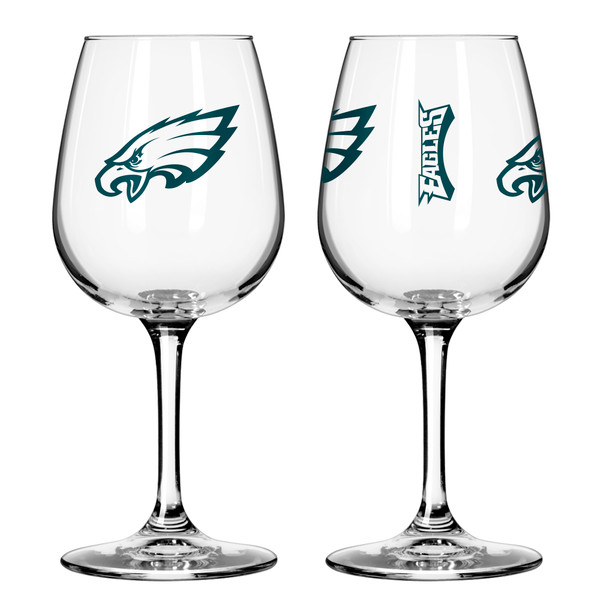 Philadelphia Eagles Glass 12oz Wine Game Day
