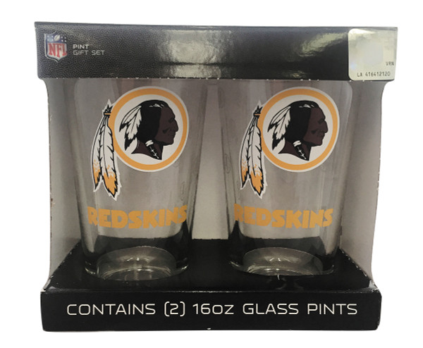 Washington Redskins Satin Etch Pint Glass Set