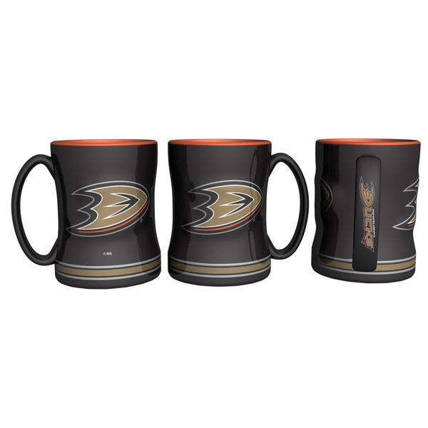 Anaheim Ducks Coffee Mug 14oz Sculpted Relief