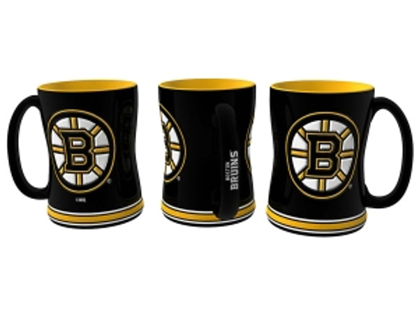 Boston Bruins Coffee Mug - 14oz Sculpted Relief