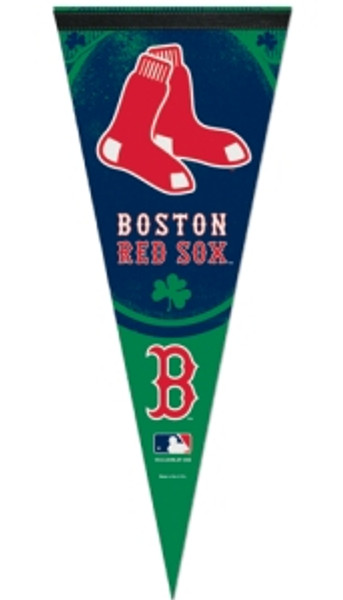 Boston Red Sox Pennant 12x30 Premium Style Green with Sox Design