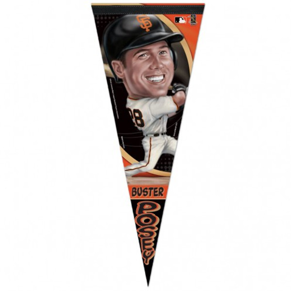 San Francisco Giants Pennant 12x30 Premium Style Buster Posey Caricature Design