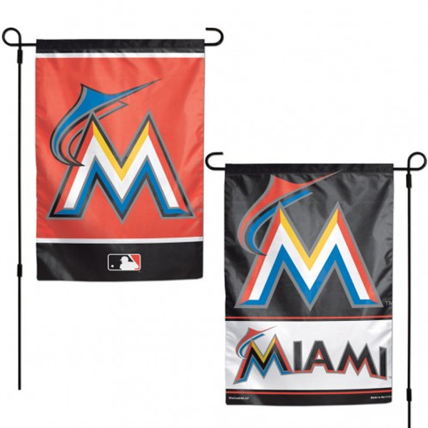 Miami Marlins Flag 12x18 Garden Style 2 Sided