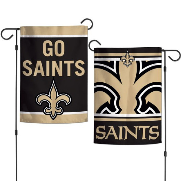 New Orleans Saints Flag 12x18 Garden Style 2 Sided Slogan Design