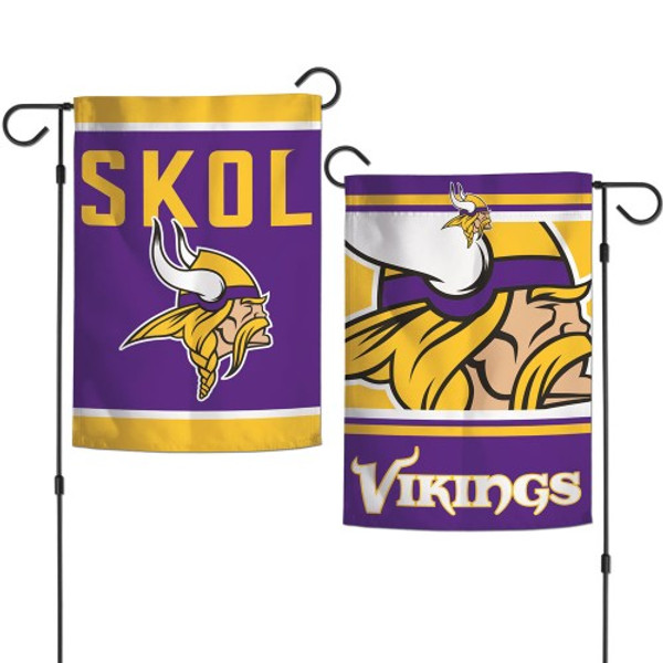 Minnesota Vikings Flag 12x18 Garden Style 2 Sided Slogan Design