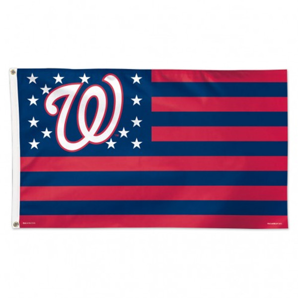 Washington Nationals Flag 3x5 Deluxe Style Stars and Stripes Design