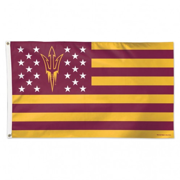 Arizona State Sun Devils Flag 3x5 Deluxe Style Stars and Stripes Design