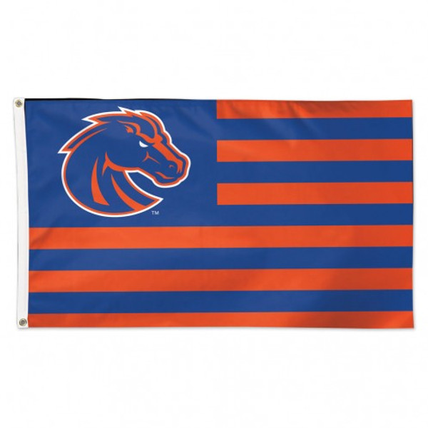 Boise State Broncos Flag 3x5 Deluxe Style Stars and Stripes Design