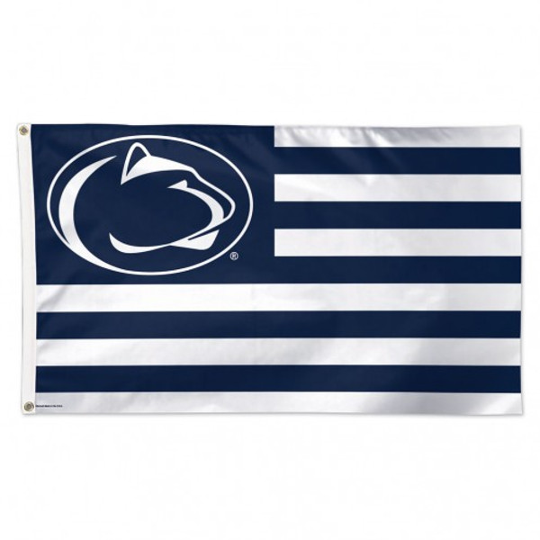 Penn State Nittany Lions Flag 3x5 Deluxe Style Stars and Stripes Design