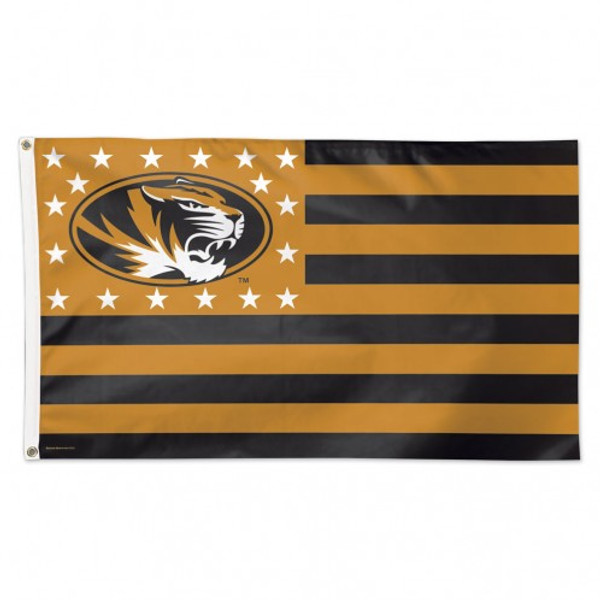 Missouri Tigers Flag 3x5 Deluxe Style Stars and Stripes Design