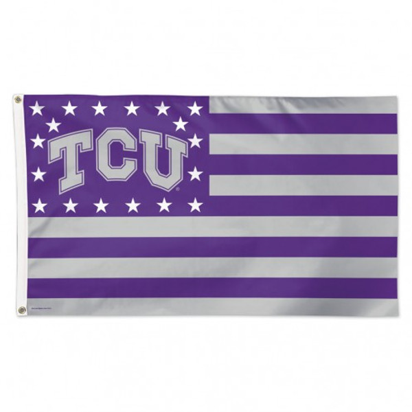 TCU Horned Frogs Flag 3x5 Deluxe Style Stars and Stripes Design