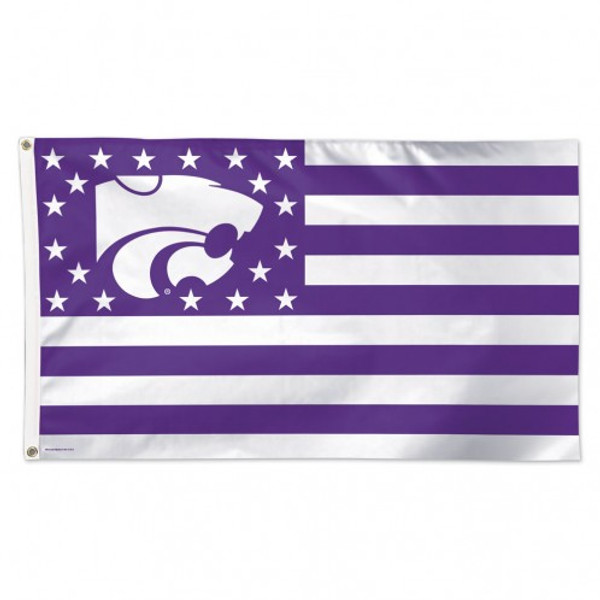 Kansas State Wildcats Flag 3x5 Deluxe Style Stars and Stripes Design
