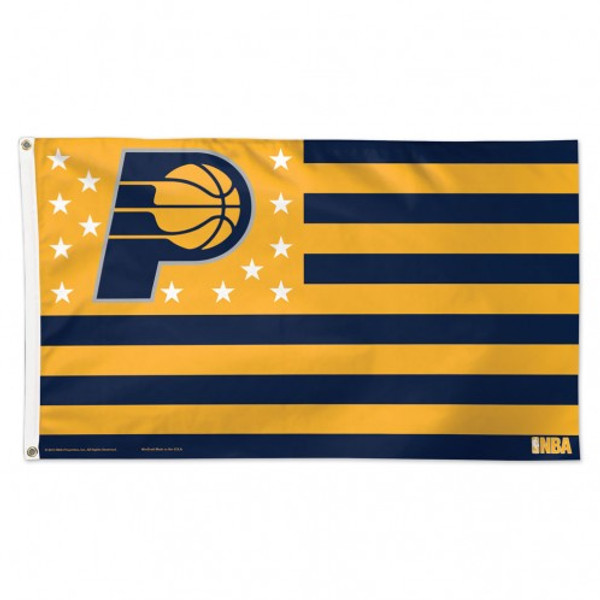 Indiana Pacers Flag 3x5 Deluxe Style Stars and Stripes Design