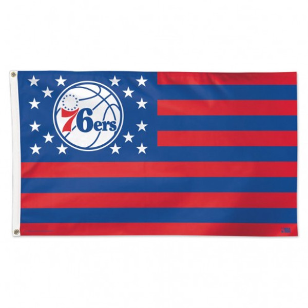 Philadelphia 76ers Flag 3x5 Deluxe Style Stars and Stripes Design