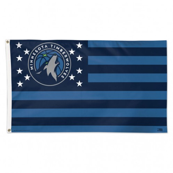 Minnesota Timberwolves Flag 3x5 Deluxe Style Stars and Stripes Design