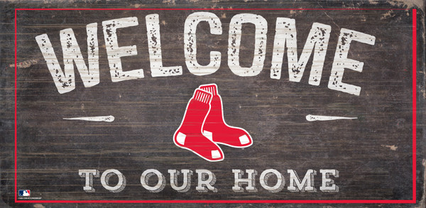 Boston Red Sox Sign Wood 6x12 Welcome To Our Home Design