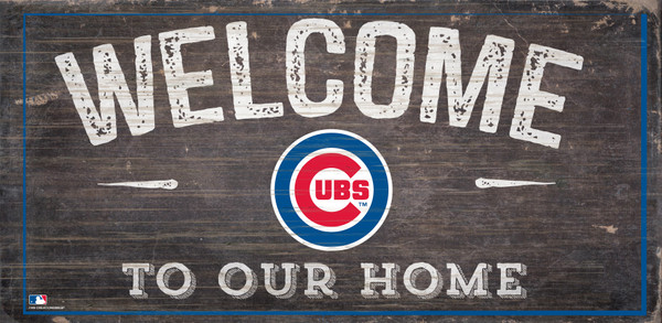 Chicago Cubs Sign Wood 6x12 Welcome To Our Home Design