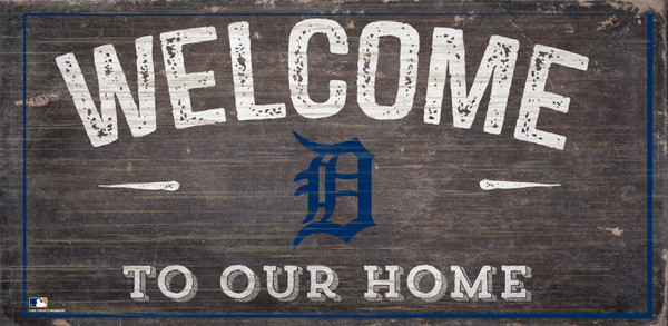 Detroit Tigers Sign Wood 6x12 Welcome To Our Home Design