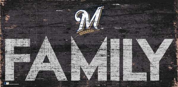 Milwaukee Brewers Sign Wood 12x6 Family Design