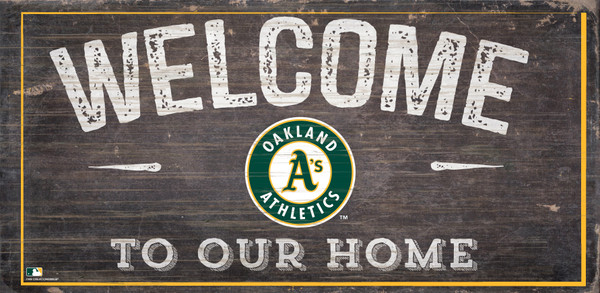 Oakland Athletics Sign Wood 6x12 Welcome To Our Home Design