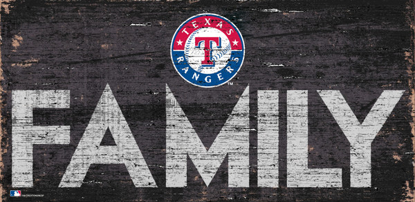 Texas Rangers Sign Wood 12x6 Family Design