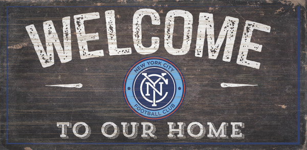 New York City FC Sign Wood 6x12 Welcome To Our Home Design