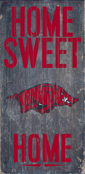 Arkansas Razorbacks Wood Sign - Home Sweet Home 6"x12"