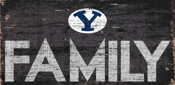 BYU Cougars Sign Wood 12x6 Family Design