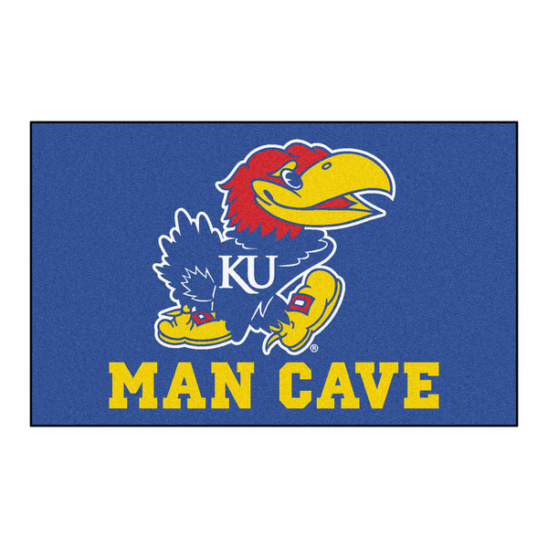 University of Kansas - Kansas Jayhawks Man Cave UltiMat Jayhawk Primary Logo Blue