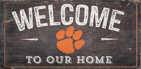 Clemson Tigers Sign Wood 6x12 Welcome To Our Home Design